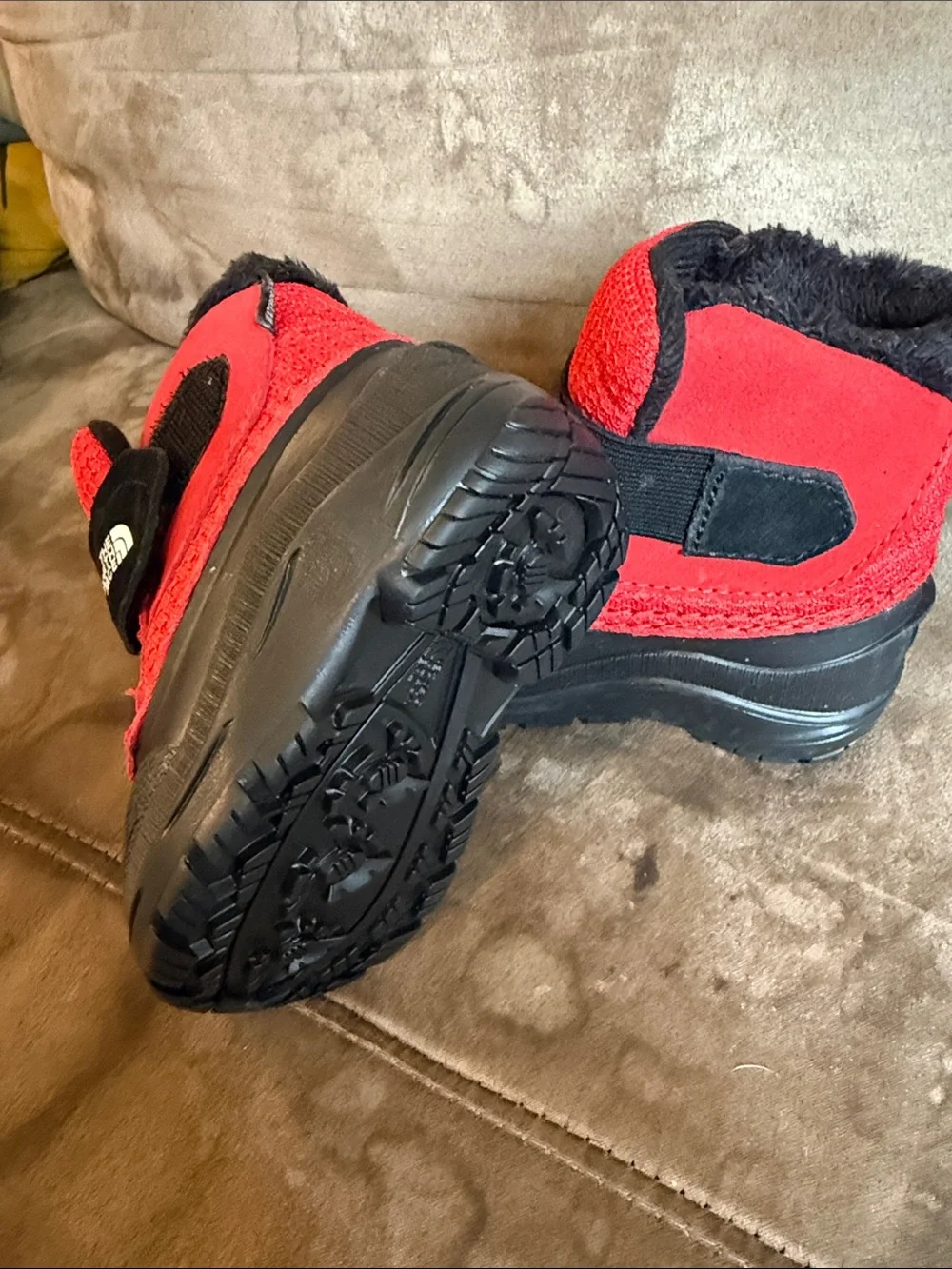 The North Face Kids Red and Black Insulated Snow Boots